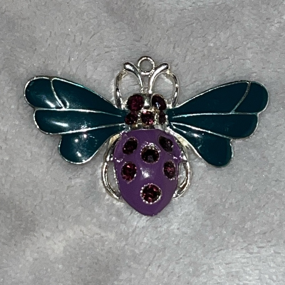 Purple and Teal jewel butterfly pendant